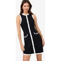 LIPSY Minikleid Lipsy Strickkleid mit Knopfdetail, Regular (1-tlg)