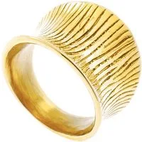 JOBO Fingerring breit, Edelstahl goldfarben beschichtet