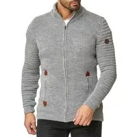 RedBridge Strickjacke aus Grobstrick mit praktischen Reißverschlusstaschen wechselnde Strickart
