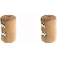 varivendo Bandage Elastikbandage 2er Set beige 75mm x 1150mm (Set, 2-tlg., Elastikbandagen), Stützbandage Sportbinde Fixierverband