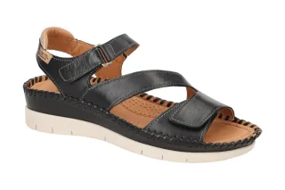 Pikolinos W7N-0931 black ALTEA Damen Keilsandalen schwarz Echtleder Klettvers...