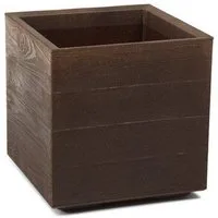 Kreher Pflanzkübel Karo "Eco friendly" in Holz Optik (Farbe wählbar)