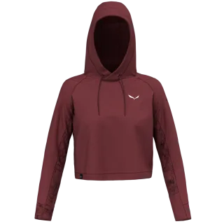 SALEWA - Lavaredo Hemp Cropped Kapuzenpulli Damen - Rot (Gr.40)