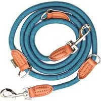 Leisegrün Hundeleine Hundeleine für große Hunde, nur 260g leicht, Hundeleine 2m - Petrol, Nylon