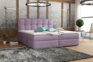 Boxspringbett Schlafzimmerbett ARTURO 200x200cm Stoff Soro Violett