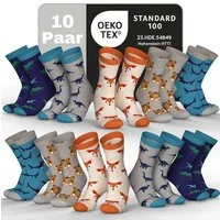MEDOLY Socken für Kinder (10 Paar) Socken Mädchen & Jungen, aus 72% Baumwolle - ohne einschneidenden Bund
