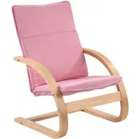 Home4You Kindersessel Pink, Webstoffbezug, Birkenschichtholz