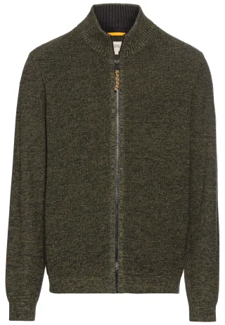 camel active - Strickjacke mit Reißverschluss leaf green - Gr. - XXL