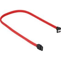 Sata III Kabel 90° sleeve rot, 60 cm