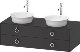 Duravit White Tulip Konsolenwaschtischunterbau wandhängend Graphit Seidenmatt 1300x550x408 mm - WT49 WT4993B58580010