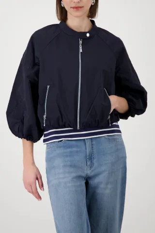 monari - Nylon-Jacke mit Stickerei marine - Gr. - 40