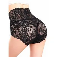 Lovolotti Taillenslip High Waist Panty Hipster mit figurschmeichelnder Passform Sexy Spitzen-Unterhose