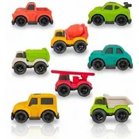 alldoro Spielzeug-Auto Mini Spielzeugautos, 8 verschiedene, kleine Spielfahrzeuge im Set, Bunte Spielautos für Kinder ab 1 Jahr zum Spielen drinnen & draußen