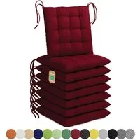 Lavea Stuhlkissen Lavea® Sitzkissen & Stuhlkissen 40x40 cm – 4er/8er Set, 40x40x3 cm, mit Stoffbändern, Indoor & Outdoor, für Garten & Balkon