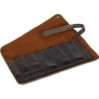Bestecktasche aus Leder dunkelbraun