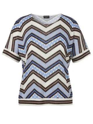 VIA APPIA DUE - T-Shirt mit Allover-Print braun - Gr. - 46