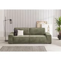 OTTO home 3-Sitzer SHERWOOD Vintage Lederoptik Schlafsofa (257cm), Schlaffunktion mit Bettkasten (ca. 136/200cm)
