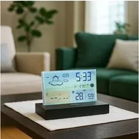 shop'n smile ideoon Rahmenloses LCD-Display für präzise Wetterprognose & Hygrometer Funkwetterstation (Mit Aussensensor)
