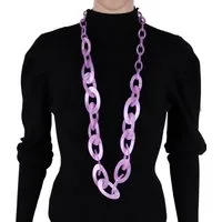 MIRROSI Lange Kette Damen Statement Halskette HARZ ca.95cm lang (perfekt für Pullover, Bluse, Shirt), Bunte Halskette