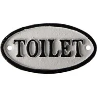 Clayre & Eef Metallschild Clayre & Eef Türschild WC Schild Toilet oval ca. 10 x 5 cm