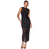LIPSY Meshkleid Lipsy Bodycon-Midaxikleid mit Mesh, Kurzgröße (1-tlg)