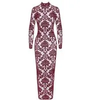 Noir Handmade Negligé langes Kleid in rot - XS