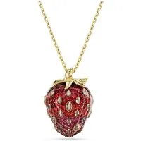 Swarovski Kristallanhänger Swarovski Halskette Idyllia 5742676 Erdbeere, Rot, Gold plattiert (1-tlg)