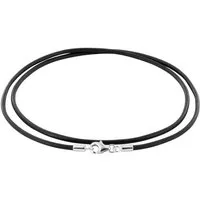 Auroris Lederband 2mm schwarz Echtleder Kette Karabinerverschluss 925 Sterling-Silber