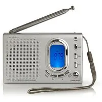 Nedis RDWR1000GY Radio (Welt Receiver Radio, 1.5 W, AM/FM/SW, Digitalradio, tragbar, für Alltag, Sleep-Timer)