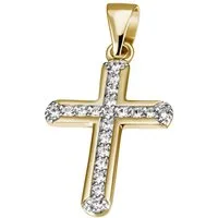 Firetti Kettenanhänger Schmuck Geschenk Silber 925 Halsschmuck Anhänger Kreuz, mit Zirkonia (synth)