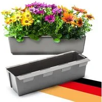 BigDean Blumenkasten Paletten-Einsatz zum Einhängen 37cm betongrau Pflanzkasten Europalett (Set, 2 St., Kasteneinsätze), Pflanzkasten-, Blumenkasten- Einsatz Paletten.