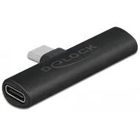 USB 2.0 Adapter, USB-C Stecker 90° > 2x USB-C Buchse schwarz, PD, Laden mit bis zu 60 Watt