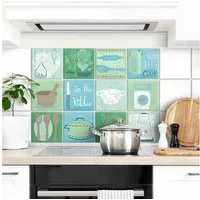 K&L Wall Art Fliesenaufkleber Klebefliese Sticker Set selbstklebend Loske Retro Küche
