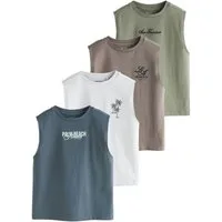 Next Stricktop Tanktops in Neonfarben im 4er-Pack (4-tlg)