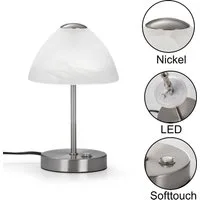 Reality Leuchten LED Tischleuchte Queen, Dimmfunktion, LED fest integriert, Warmweiß, Tischlampe mit 4 fach TOUCH-Dimmer in klassischem Design