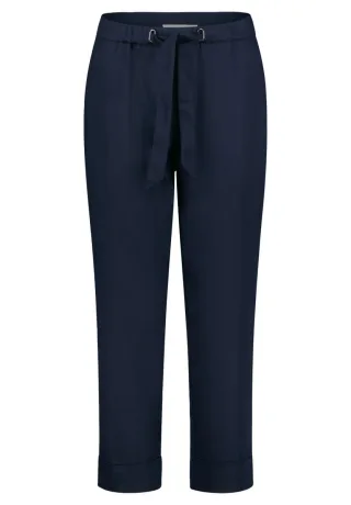 Betty & Co - 7/8-Stoffhose mit Bindegürte blau - Gr. - 36