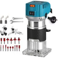 Athlix Kantenfräser Elektrische Trimmmaschine Holzarbeiten Fräsen Enching Hand Holzkante, 24-tlg., 800 W, 30000 U/min - Vielseitig einsetzbar