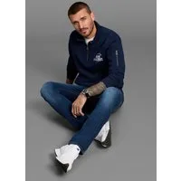 DELMAO Sweatshirt Troyer mit moderner Ärmeltasche