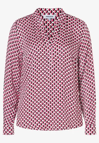MORE & MORE - Viskose-Printbluse rosa - Gr. - 44