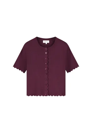 Fabienne Chapot - Scarlett Short Sleeve Cardigan brigitte bordeaux - Gr. - M