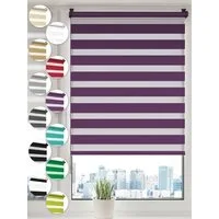 Doppelrollo Klemmfix ohne Bohren Rollos für Fenster und Tür Seitenzugrollo, Sonello, blickdicht, ohne Bohren, freihängend, Klemmfix, 30cm x 100cm Lila Duo Rollo, Lichtschutz, Jalousie mit Klemmträger