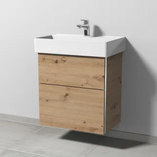 Sanipa 3way Waschtischunterbau zu Duravit Dura Square Waschtisch mit 2 Auszügen, Eiche Natural-Touch BR42385