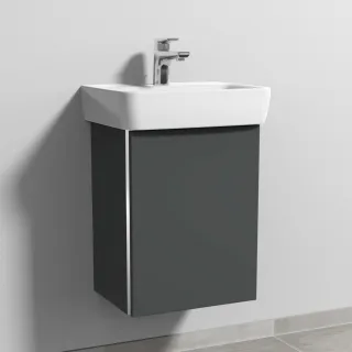 Sanipa 3way Waschtischunterbau zu Geberit Renova Plan Waschtisch mit 1 Tür, Anthrazit-Matt BR87122