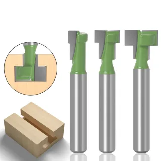6mm 1/4" Shank T-Track Slotting & T-Slot Keyhole Cutter Router Bit Steel Handle 5/16" 3/8'' & 1/2'' Length Cutter For Wo