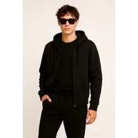 Banco Kapuzensweatjacke Herren Freizeit Kapuzensweatjacke mit Zipper Versetzte Schulternähte für bessere Bewegungsfreiheit
