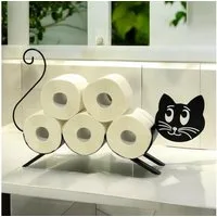 DanDiBo Toilettenpapierhalter Stehend Katze Klopapierhalter WC Rollenhalter Freistehend, WC Papierhalter Toilettenpapierständer