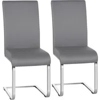 Yaheetech Esszimmerstuhl 2/4/6-er Küchenstuhl (2 St), Schwinger Polsterstuhl mit Ergonomischer Rückenlehne & Metallbeine