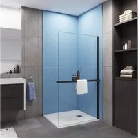 duschspa Walk-in-Dusche 8mm ESG Duschwand Duschabtrennug mit Ablagebrett & Handtuchhalter, Einscheibensicherheitsglas, (Set), 8mm ESG