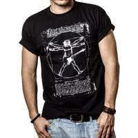 MAKAYA Print-Shirt Gitarre Herren Musik Bandshirt Da Vinci T-Shirt Geschenk Männer Jungs aus Baumwolle