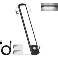 LQWELL LED Unterbauleuchte mit Bewegungsmelder, Dimmbar, Akku, USB-C Wiederaufladbar Schranklicht, LED fest integriert, Treppenlicht Nachttischlampe 22,5 cm, 1500 mAh, für Küche, Kleiderschrank, Schlafzimmer